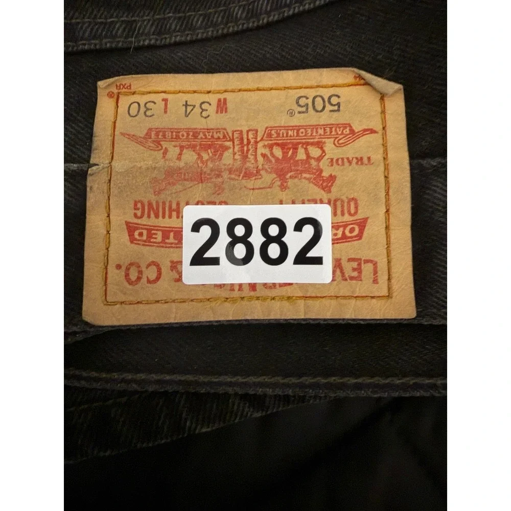 Levi's 505‎ Men's Jeans Black Denim Regular Fit Size 34x30 Made in Mexico